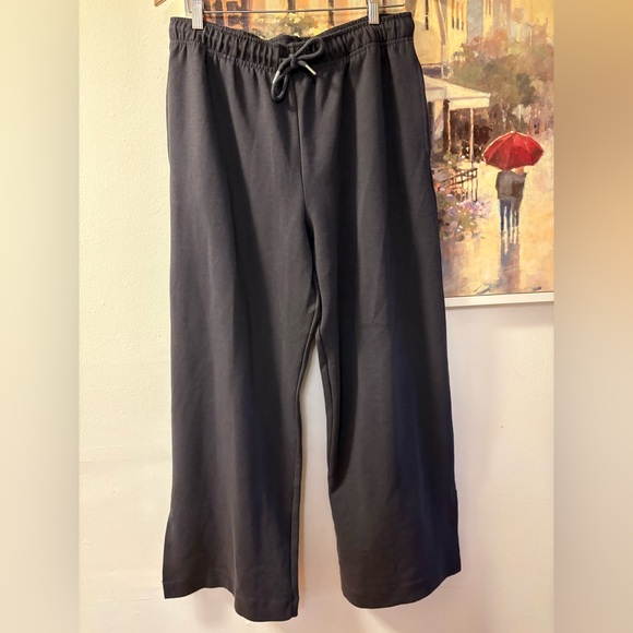 Zara Purple Wide Leg Sweatpants Drawstring Lounge Pants Size L - Picture 2 of 5